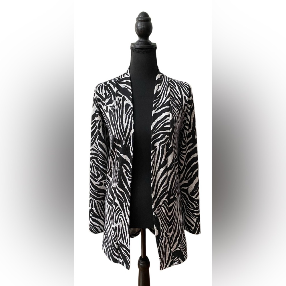 Vanity: Black and Gray Long Cardigan with Ruched Center Back